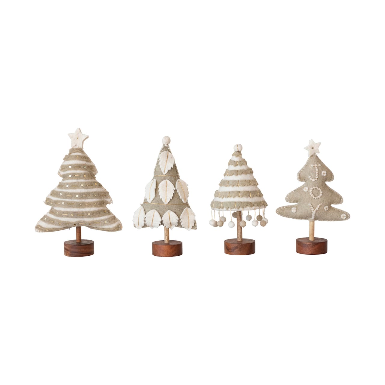 Hello Honey® Wool Felt Christmas Tree with Wood Base Set